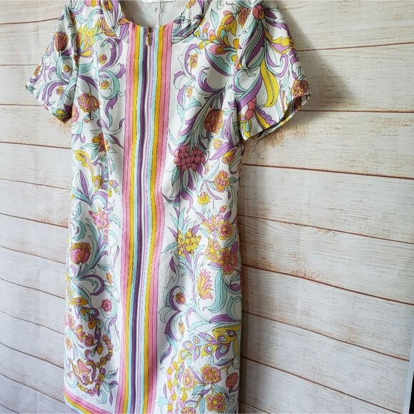 Trina Turk 100% Cotton Arboretum Zip Front Paisley Print Dress - Picture 6 of 12